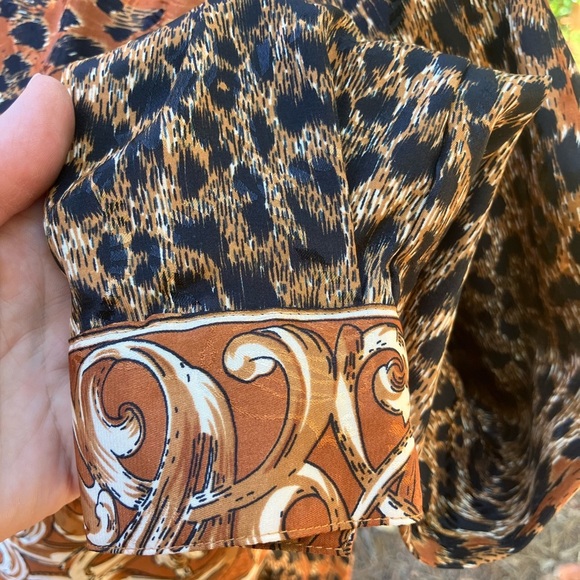 80’s-90’s western women’s blouse Casual Corner Animal Print small - Picture 4 of 11